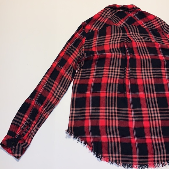 Anthropologie Cloth & Stone Black and Red Plaid Shirt - Women’s Size Medium - Picture 3 of 7